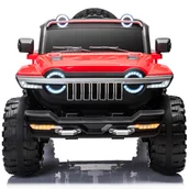 Pojazdy elektryczne dla dzieci - AUTO NA AKUMULATOR 100KG PILOT SKÓRA 4x4 ŚWIATŁA  DWUOSOBOWE 4 SILNIKI SUPER WYTRZYMAŁY - CZERWONY - miniaturka - grafika 1
