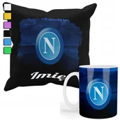 Gadżety dla niej i dla niego - ZESTAW KUBEK + PODUSZKA Z POSZEWKĄ- PREZENT DLA FANATYKA NAPOLI + IMIĘ - miniaturka - grafika 1