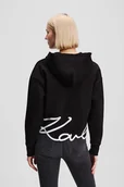 Bluzy damskie - Karl Lagerfeld bluza HEM SIGNATURE damska kolor czarny z kapturem z aplikacją A3W20067 - miniaturka - grafika 1