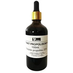 PROPOLIS 20% Ekstrakt Roztwór Płyn Krople Propolisu 100ml BEZALKOHOLOWY - Miód - miniaturka - grafika 1