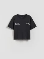 Bluzki dla niemowląt - Reserved - Bawełniany t-shirt - ciemnoszary - miniaturka - grafika 1