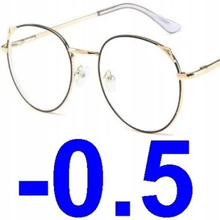 Okulary metal korekcyjne minusy kocie uszy -0.5 - Okulary korekcyjne, oprawki, szkła - miniaturka - grafika 1