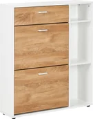 Szafki na buty - BELIANI Szafka na buty jasne drewno płyta wiórowa dwie przegrody szuflada półki nowoczesny design do przedpokoju - miniaturka - grafika 1