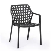 Fotele i krzesła biurowe - Krzesło ogrodowe OLIVER, czarny - miniaturka - grafika 1