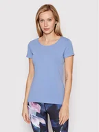 Koszulki sportowe damskie - 4F T-Shirt H4L22-TSD350 Niebieski Regular Fit - miniaturka - grafika 1