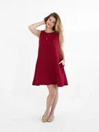Sukienki - Lniana sukienka dahlia red wine - miniaturka - grafika 1
