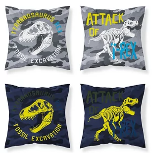 Detexpol Poszewka świecąca w ciemności 40x40 Trex Dinozaur PF006_20211128184213 - Pościel dla dzieci - miniaturka - grafika 1