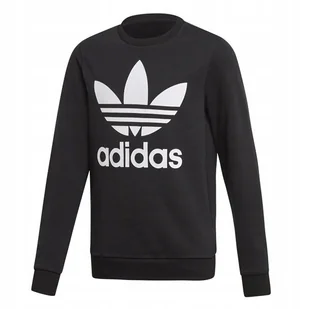 Bluza Dziecięca adidas ED7797 Trefoil Crew Czarna 164 - Bluzy dla dziewczynek - miniaturka - grafika 1