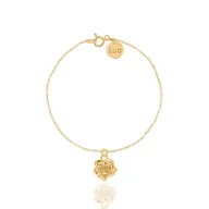 Bransoletki - Bransoletka srebrna pozłacana z kwiatem róży - miniaturka - grafika 1