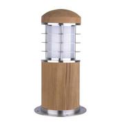 Lampy ogrodowe - Elstead Lighting Mini lampa na cokół POOLE z drewna tekowego - miniaturka - grafika 1