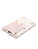 Koce i narzuty dla dzieci - La Millou Lekki koc bawełniany z minky M ( ABC Fruits - Smoke rose ) - miniaturka - grafika 1