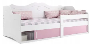 Biało różowe łóżko dla dziewczynki ze schowkiem A4-A62 - Łóżka dla dzieci i młodzieży Biało różowe łóżko dla dziewczynki ze schowkiem A4-A62 - Łóżka dla dzieci i młodzieży - miniaturka - grafika 1