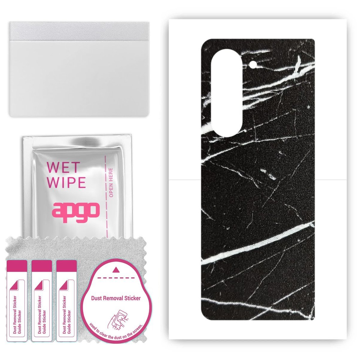 Folia naklejka skórka strukturalna na TYŁ do Samsung Galaxy Z Fold 6 - Marmur Ciemny - apgo SKINS
