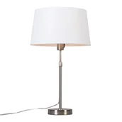 Lampy stojące - QAZQA Lampa stołowa regulowana stal klosz biały 35cm - Parte - miniaturka - grafika 1