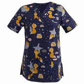 Odzież medyczna - Bluza medyczna damska fartuch kolorowy wzorek 1342 4XL - miniaturka - grafika 1