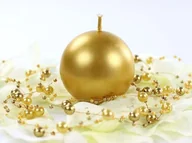 Gadżety dla niej i dla niego - PartyDeco Świeca "Kula", metalik, złota, 1 sztuka - miniaturka - grafika 1