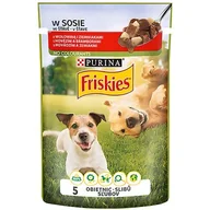 Mokra karma dla psów - Friskies Dog Adult Wołowina I Ziemniaki W Sosie Saszetka 100G - miniaturka - grafika 1