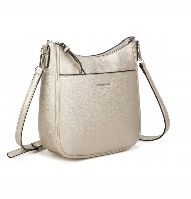 Torebka Damska Pojemna Listonoszka Crossbody Beżowa Codzienna LUIGISANTO
