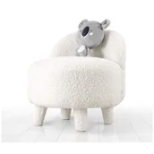 Fotele i pufy dla dzieci - Biały fotel dziecięcy z materiału bouclé Moouv – Balcab Home - miniaturka - grafika 1