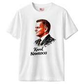 Koszulki męskie - Koszulka biała męska Karol Nawrocki Prezydent Historia Patriotyczna r. XL - miniaturka - grafika 1