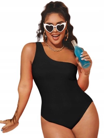 SHEIN PLUS SIZE STRÓJ KĄPIELOWY GŁADKI 48 V4X