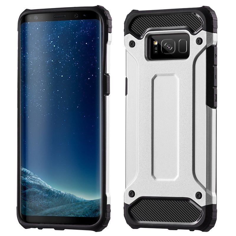 Pancerne silikonowe etui ochronne Huawei Y7 2018 Cover Case Silver