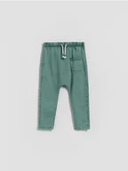 Spodenki dla niemowląt - Reserved - Legginsy z efektem sprania - ciemnozielony - miniaturka - grafika 1