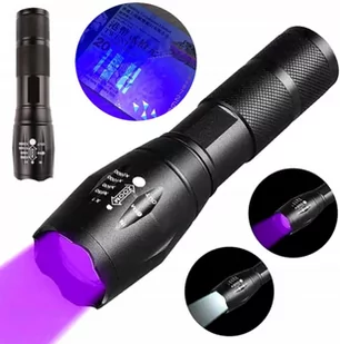 Latarka tester taktyczn LED zoom dioda UV Bursztyn - Latarki - miniaturka - grafika 1