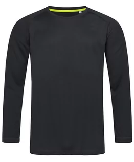 Koszulki męskie - Longsleeve Sportowy, Koszulka, T-shirt z Długim Rękawem, Czarny, Raglanowe Rękawy - Stedman - grafika 1