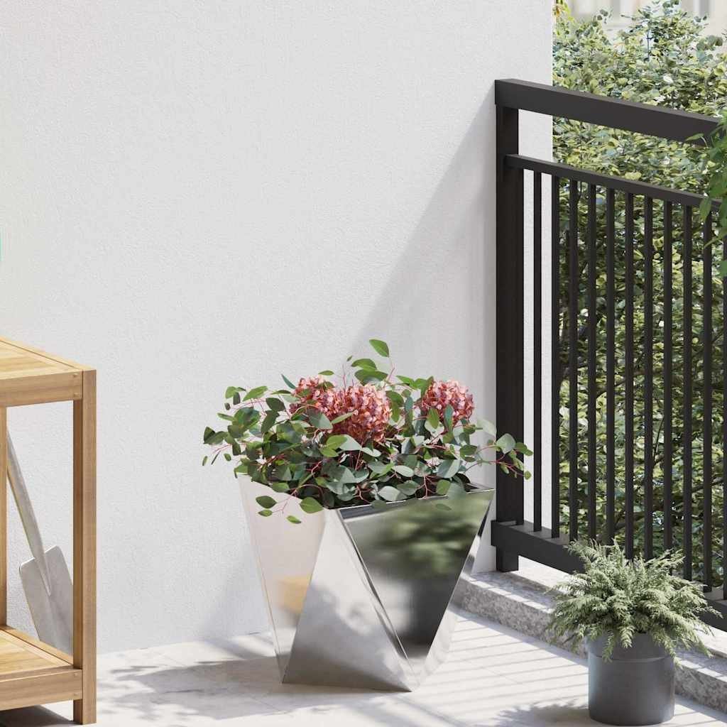 vidaXL Donica Srebrny 30 x 30 x 30 cm Stal nierdzewna