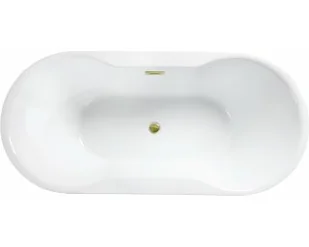 Besco Wanna wolnostojąca Navia 150x80 cm + maskownice syfonu w kolorze złotym - Wanny - miniaturka - grafika 9