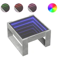 Ławy i stoliki kawowe - vidaXL Stolik kawowy z podświetleniem Infinity-LED betonowy szary 50x53x30 cm - miniaturka - grafika 1