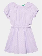 Sukienki i spódniczki dla dziewczynek - United Colors Of Benetton Sukienka codzienna 4XTWCV019 Fioletowy Regular Fit - miniaturka - grafika 1