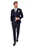Garnitury - Bonamaison Męska kamizelka garniturowa Slim Fit 6 Drop Business Suit Vest, granatowa, standardowa - miniaturka - grafika 1