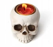 Świeczniki - ŚWIECZNIK CZASZKA DEKORACYJNY HALLOWEEN PREZENT - miniaturka - grafika 1