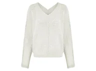 Swetry damskie - esmara® Sweter damski ażurowy (Biały, L(44/46)) - miniaturka - grafika 1