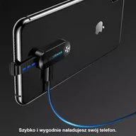 Adaptery i przejściówki - Usams Adapter AU10 2w1 Lightning - 3,5mm + lightning LED czarny/black SJ358LN01 (US-SJ358) - miniaturka - grafika 1