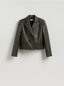 Marynarki i żakiety damskie - Reserved - Marynarka z imitacji skóry - jasny zielony - miniaturka - grafika 1