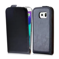 Etui i futerały do telefonów - Cadorabo Samsung Galaxy S6 FLIP osłona w kolorze czarnym firmy cadorabo pokrowiec etui ze sztucznej skóry, w Case Cover osłona etui torebka w kolorze czarnym do kawioru DE-104350 - miniaturka - grafika 1