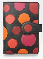Portfele - Visconti, Portfel damski, P1, czarny w kolorowe kropki - miniaturka - grafika 1