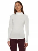 Swetry damskie - TOMMY HILFIGER DAMSKI GOLF SLIM SOFT ECRU r.S - miniaturka - grafika 1