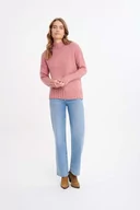 Swetry damskie - Półgolf w różowym kolorze - Greenpoint - miniaturka - grafika 1