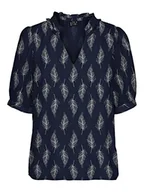 Koszulki i topy damskie - VERO MODA Women's VMSARA 2/4 V-Neck WVN BTQ Top, Navy Blazer/AOP:SARA, L, Granatowy blezer/Aop: sara, L - miniaturka - grafika 1
