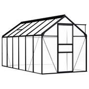 Szklarnie ogrodowe - vidaXL Szklarnia, antracytowa, aluminium, 7,03 m - miniaturka - grafika 1