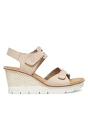 Sandały damskie - Rieker Sandały 68556-31 Beżowy - miniaturka - grafika 1