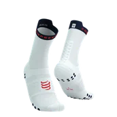 Skarpetki sportowe męskie - COMPRESSPORT Skarpetki do biegania wysokie ProRacing Socks V4 white/blues - miniaturka - grafika 1