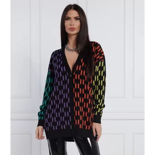 Karl Lagerfeld Kardigan | Longline Fit | z dodatkiem wełny - Swetry damskie - miniaturka - grafika 1