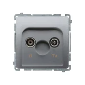 Gniazdka elektryczne - Kontakt Simon Gniazdo RTV końcowe BASIC inox - miniaturka - grafika 1