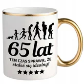 Kubki - KUBEK ZŁOTY PREZENT NA 65 URODZINY TEN CZAS SPRAWIŁ ŻE JESTEŚ IDEALNY WZ - miniaturka - grafika 1