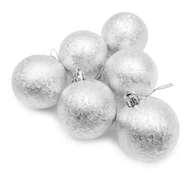 Bombki - Bombki Choinkowe Nietłukące Się  Srebrne Okrągłe Komplet 6 Sztuk 6 Cm - miniaturka - grafika 1